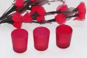 144 Red glass table tealight candle holder decoration wedding event bulk 6.5cm