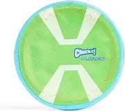 Chuckit! Paraflight Flyer Dog Frisbee for Long Distance Fetch Green/Blue, Large