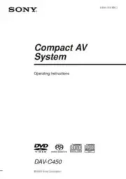 Sony DAV-C450 Home Theater System Owners Manual