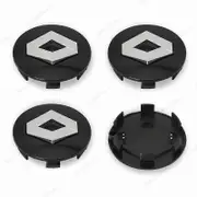 4OD57mm Wheel Center Hub Caps For Renault Badge Logo Black