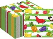 40Pcs Summer Fruit Paper Napkins Fruit Party Paper Napkins Summer Theme Party Supplies Tutti Frutti Watermelon Strawberry Lemon Disposable Papers Napkin for Fruity Lemon Watermelon Citrus Fruits Decor