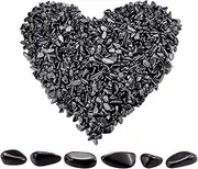 Twdrer 2lb/950g Small Natural Black Obsidian Tumbled Chips Crushed Stone Irregular Shaped Quartz Rock Healing Reiki Crystal Gemstone for Jewelry Making Garden Aquarium Vase Plant Decoration(Black)