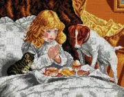 "Suspense" Printed Canvas or Threads Kit for Needlepoint 1856M
