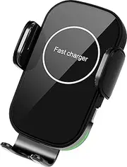 BCT Upgraded 15W Wireless Car Charger, Auto-Clamping Phone Holder, Air Vent Mount, Compatible with iPhone 14/13/12/11 Series, Samsung S21/S20/Note10/Note9 Series, and More