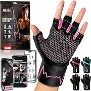 MhIL Workout Gloves for Mens & Womens - Weight Lifting Gloves, Gym Gloves for Men - Exercise Gloves, Training Gloves with Wrist Wraps Support for Weightlifting, Work Out, Pull up- Full Palm Protection