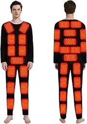 [IMYOGI] Cozy Heating Underwears Set, Man Woman USB Electric Thermal Underwears Top and Pant 3 Gear Temperature for Indoor Outdoor