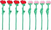 8Pcs Bendable Stem Rose Bouquet Artificial Plush Flowers for Home Decor Realistic Soft Roses for Wedding Party and Craft Projects
