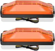 10 Pieces of 28 LED Two-Color high-Position Brake Tail Lights Side Lights Turn Signal Lights for Sweeping Cars RV Trucks (Size : Yellow Shell red+Yellow Light)