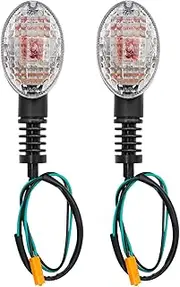 Saihisday 12V Universal Motorcycle Turn Signal Lights, Front/Rear Blinker Indicator Lights, Running Tail Lights Replacement for Kawasaki EX250R NINJA 250R KLX250S(Transparent Shell)