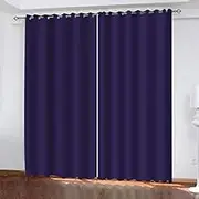 Purple Printed Room Darkening Curtain 2 Panels for Kids Boys Girls Thermal Insulated 3D Blackout Drapes for Bedroom 46x54 inch