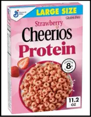 〽️ New Large Size Strawberry Cheerios PROTEIN Gluten Free Cereal Box 11.2oz