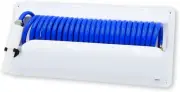 Coiled Washdown Hose System - 25' Wash down Hose, Nozzle, Holder, 5' Supply Hose
