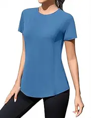 [Rapbin] Summer Tops for Women 2025 Short Sleeve Workout Yoga Tops Sun Protection UPF 50+ Outdoor Hiking Running Dry Fit Shirts