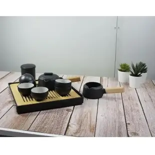 【原點居家】岩礦釉茶盤禮盒組 10件套 雙色任選(茶具茶盤套組)