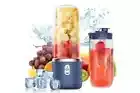 Portable USB Fruit Juicer Blender Bottle with Shaker and Smoothie Cup Blue