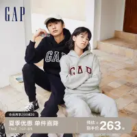 在飛比找蝦皮購物優惠-男装 Gap男女裝秋季款美式LOGO碳素軟磨抓絨連帽衛衣79