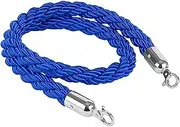 Rope Barriers, Rope Barrier Belt 3/4/5/10Ft Crowd Control Barrier Ropes, Twisted VIP Stanchion Rope with Stainless Steel Hooks, for Movie Theaters/Grand Openings, Silver Braided Hemp Rope for Queue Divider, 3(C2,2.7m/8.9ft/106in)