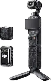 [JJC] Anti-Scratch Skin Protection Sticker Compatible with DJI Osmo Pocket 3 Camera Drone, Non-Slip Body Skin Cover Film Protector (Shadow Black)