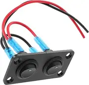 SEWOART Marine Boat Switch Panel 2 Gang Automotive Rocker Switch Sleek Appearance Easy