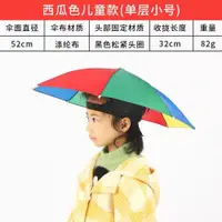 在飛比找ETMall東森購物網優惠-小號頭戴式傘帽遮陽雨防風防曬釣魚兒童斗笠頭頂黑膠大號懶人傘夏