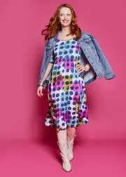 [Virtuelle] Taking Shape Natural Pocket Midi Dress Size 16 in Luminous Print, Viscose - Plus Size Women's Dresses Luminous Print