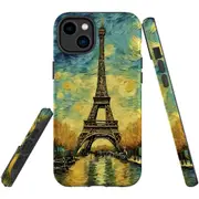 For iPhone 14 Plus Tough Protective Cover, Eiffel Tower Painting