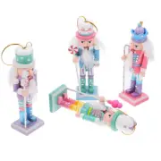 4 Pcs Outdoor Christmas Decorations Candy Nutcracker Pendant Festive