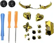 Denash Colourful Buttons for Xbox One Controller, Game LB RB LT RT Button Screwdriver Kit Replacement Part Tool (Gold)