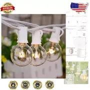 Durable 50Ft Outdoor Globe String Lights with 53 Warm White Bulbs - Easy Connect