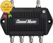 TV Antenna Booster 4-4-Port TV Antenna Distribution Amplifier, Built-In LTE Filt