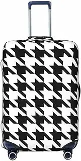 [CADREWY] Houndstooth Black Print Travel Suitcase Cover Luggage Protector with Elastic Anti Scratch for Carry On, Black, Medium
