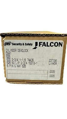 Falcon Deadlock Deadbolt D841 626 W/ Cylinder and Key 2 3/4