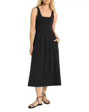 Nic+Zoe Tech Stretch Mixed Media Midi Dress