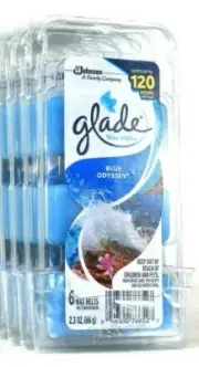 4 Packages Glade 3.1 Oz Blue Odyssey Lasts Up To 160 Hours 8 Count Wax Melts
