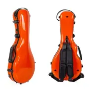 Crossrock Fiberglass F-Style Mandolin Case Backpack Straps, TSA Lock