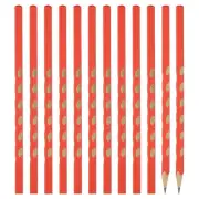 12 Pack Triangle Hole Design HB Graphite Pencil with Red Top, Orange