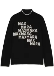 S Max Mara Kir Logo-intarsia Wool Jumper - Black - M (UK12 / M) M (UK12 / M)