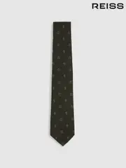 Reiss Forest Green Parma Silk Blend Jacquard Tie (E53455) | $120