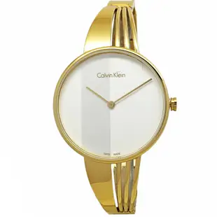 CK Calvin Klein 凱文克萊K6S2N516手錶 金Drift銀白 線性刻紋 鏤空 女錶【澄緻精品】