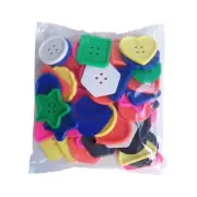 50 Pcs/Set Geometric Shapes Buttons Colourful Buttons Craft Buttons for Knitting