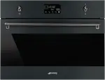 Smeg Classic 45cm Built In Compact Combi Microwave Oven, Matte Black