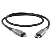 Cygnett USB 2.0 Armoured braided USB C Lightning 1m - Black. CY4667PCCCL