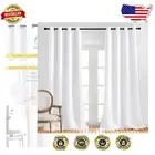 Blackout-Inspired White Curtains - Light-Filtering Grommet Top Drapes, 2-Pack