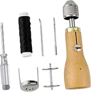 Hellery Leather Sewing Awl Set Stitching Awl Repair Stitch Tool with Waxed Thread for Inflatables, A