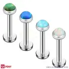 1Pair Labret Studs Rings Opal Surgical Steel Lip Ear Tragus Piercing Jewellery