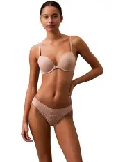 [Calvin Klein] Logo Lace Trim Low Rise Bikini in Cedar
