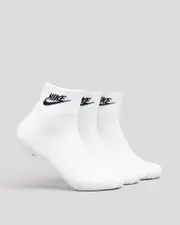 [Nike] Nike Women's Everyday Essential Ankle Socks Pack in White/Black Size Medium M White/Black