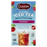 Celestial Seasonings, Cold Brew Iced Tea, Black Tea, Raspberry, 18 Tea Bags, 1.44 oz (41 g)