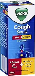 Vicks Cough Syrup Dry + Chesty, 200ml