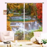 Autumn Light Mountains 3D Blockout Photo Print Curtain Fabric Curtains Window